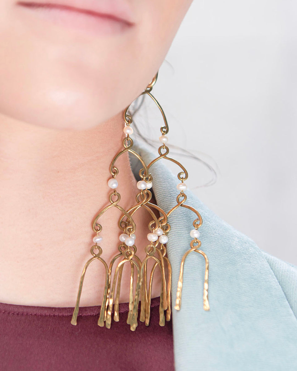 Chandelier Earring with Pearls