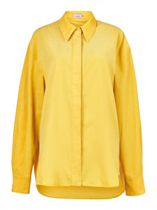 Micro-velvet Boyfriend Shirt in Yellow