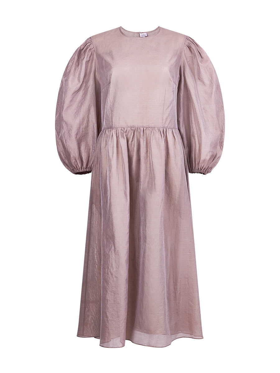 Organza Dress "Cloud" in Pink Brown