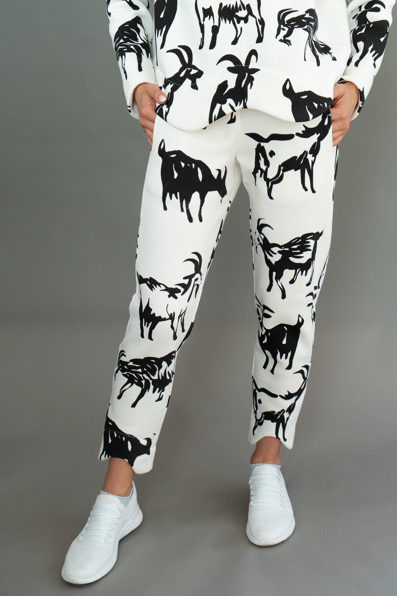 White Sweat Pants "Goats"