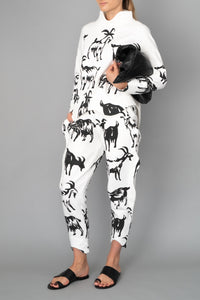 White Sweat Pants "Goats"