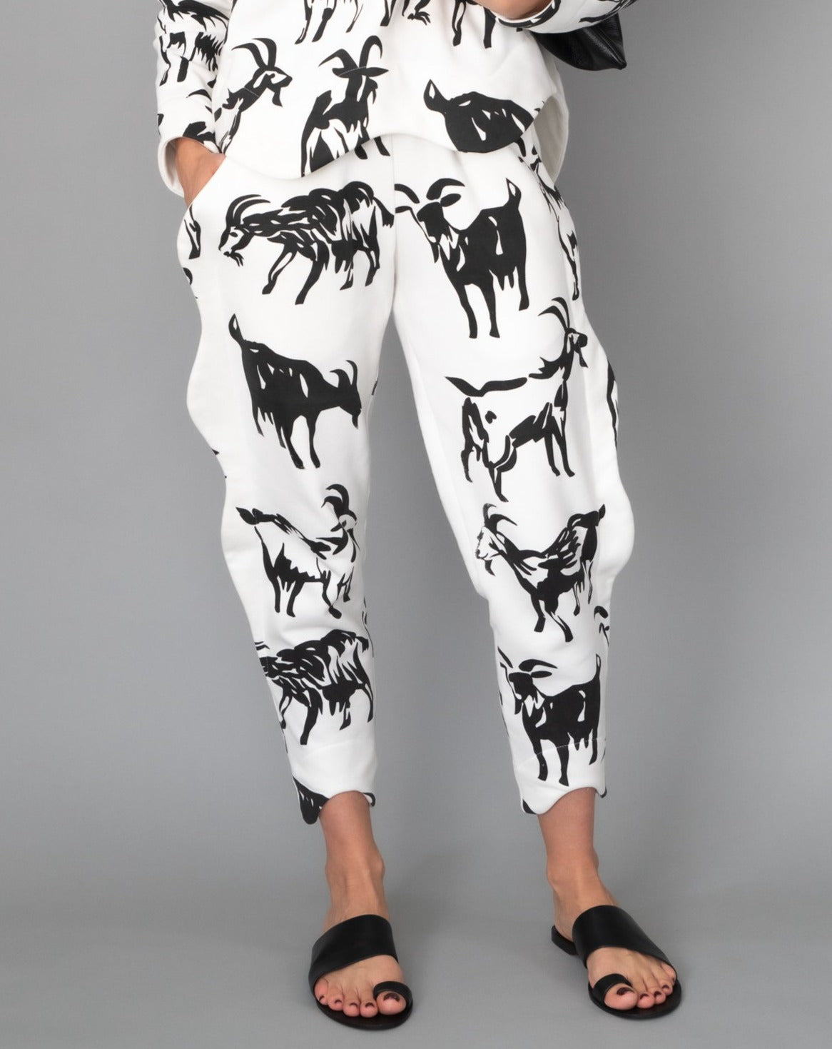 White Sweat Pants "Goats"