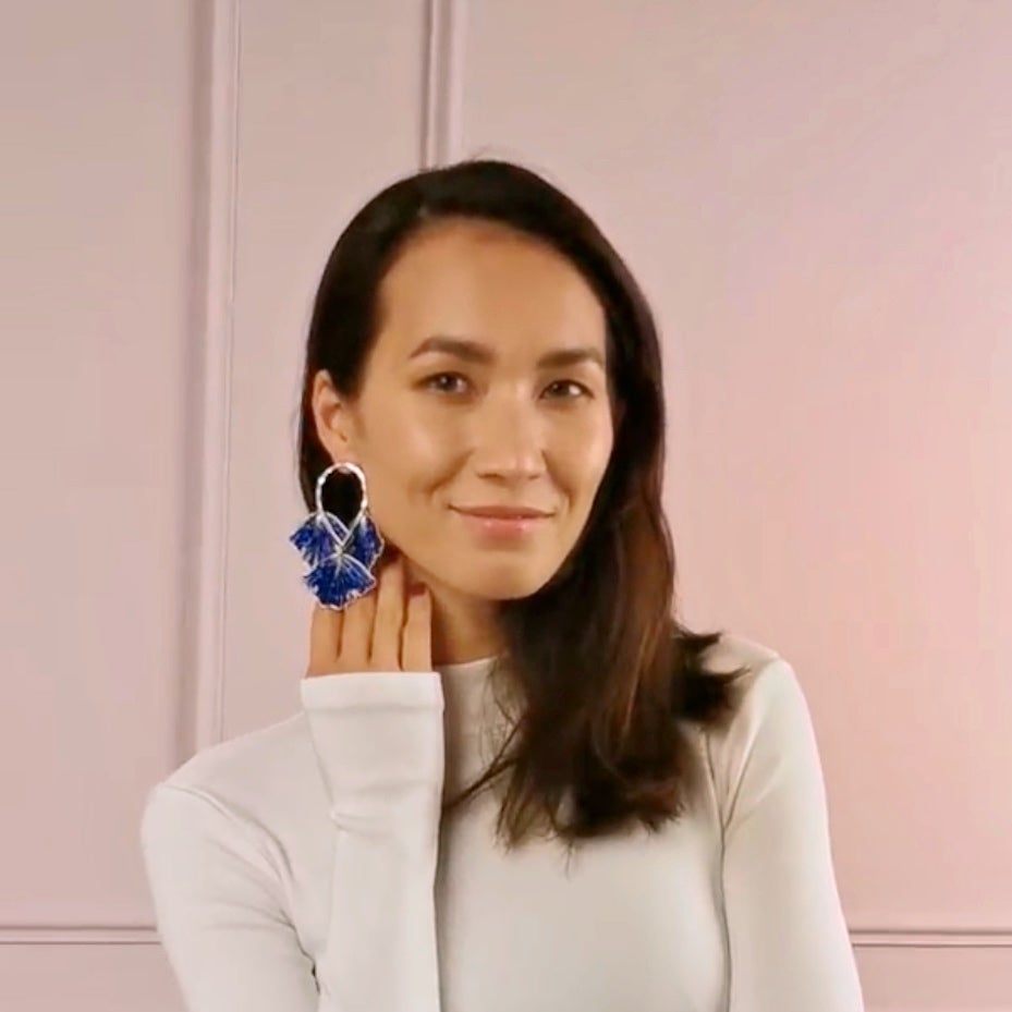 Sapphire blue Statement Earrings