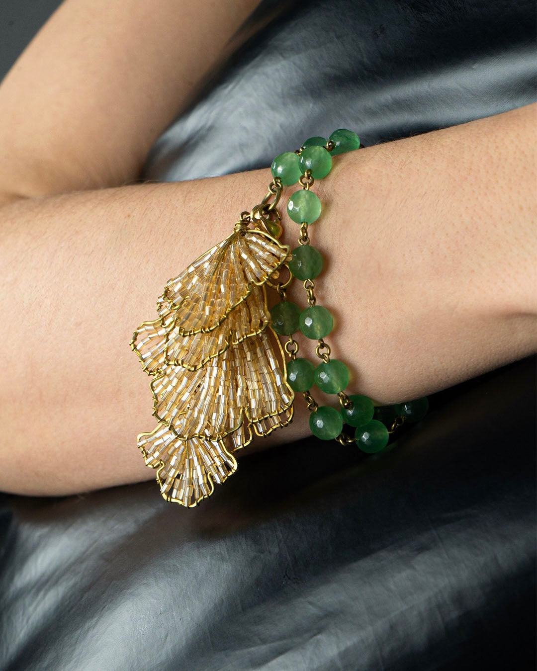 Jade Ginkgo Necklace/Bracelet