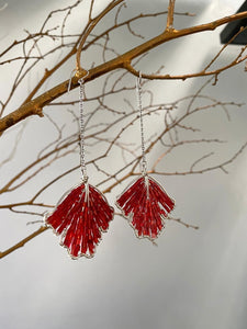 Red GINGKO Earrings